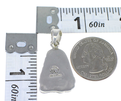 Multicolor Inlay And Authentic Sterling Silver Flower Southwest Pendant YX67923